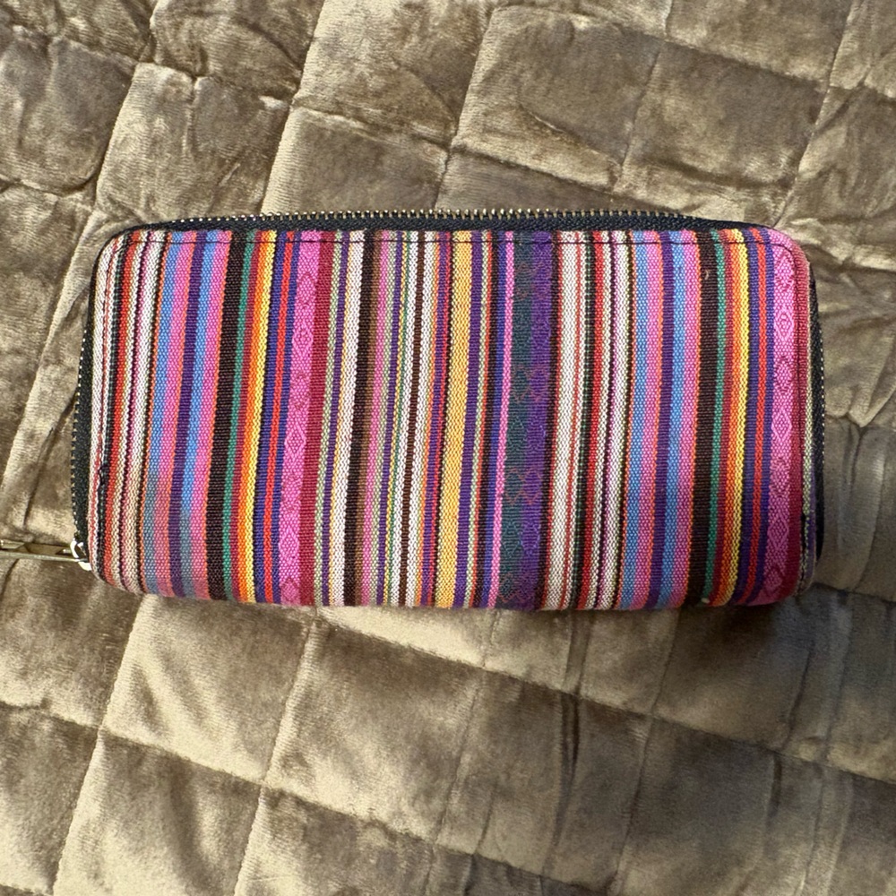 Boho Striped Zip-Around Wallet